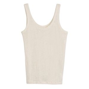 Hudson North The Summer Scoop 100% Linen Relaxed Fit Tank Top in Natural